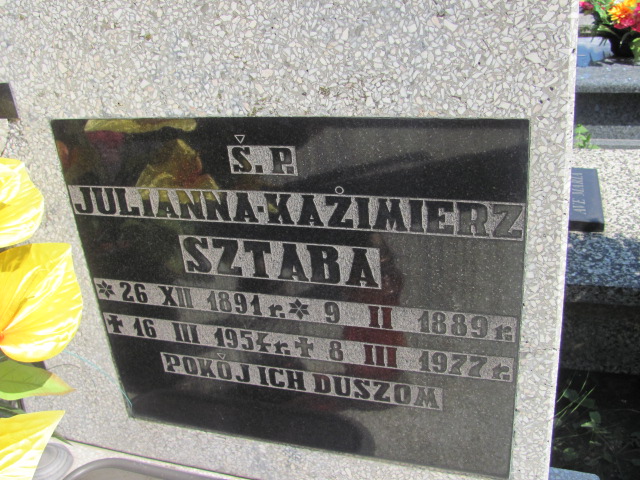 Julianna Sztaba 1891 Dzierżoniów - Grobonet - Wyszukiwarka osób pochowanych