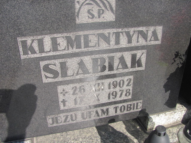 Klementyna Słabiak 1902 Dzierżoniów - Grobonet - Wyszukiwarka osób pochowanych